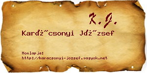 Karácsonyi József névjegykártya