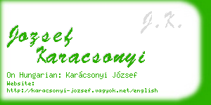 jozsef karacsonyi business card