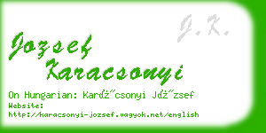 jozsef karacsonyi business card